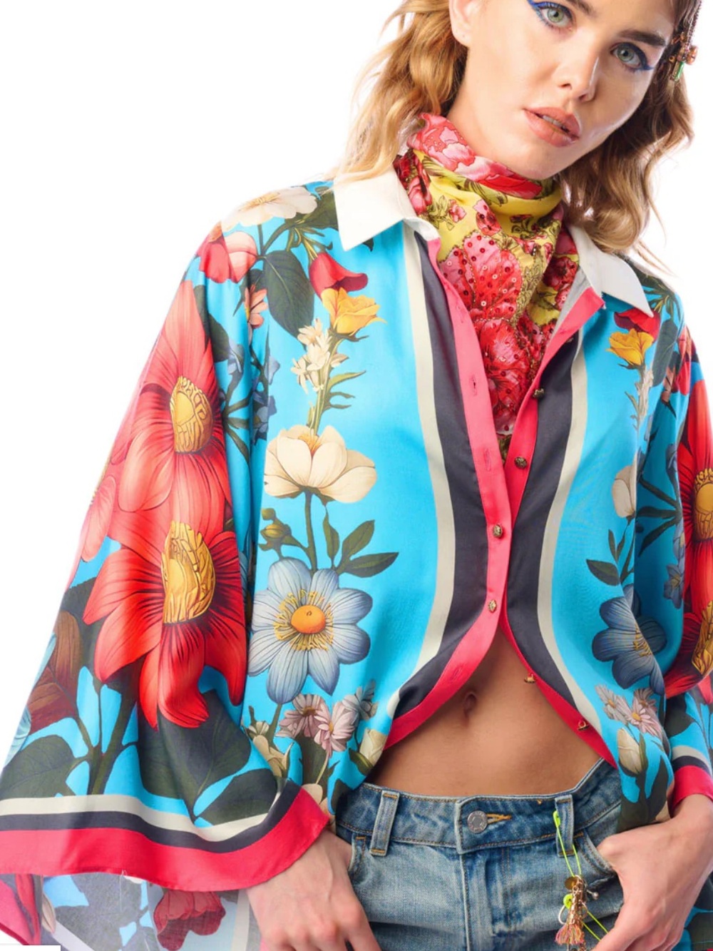 2ZS.NWT $190 ARATTA FLORAL GARDEN SHIRT - Picture 6 of 9